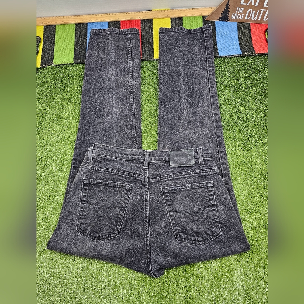 Harley davidson womens straight leg jeans high rise slim size 12 dark wash black - Picture 2 of 11